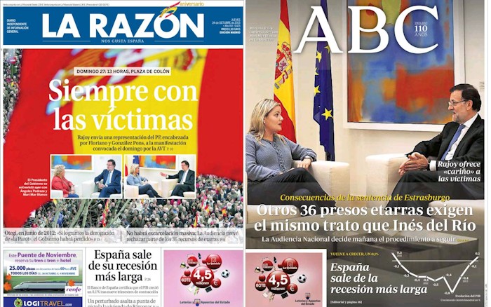 'La Razón' y 'ABC', 24 de octubre.